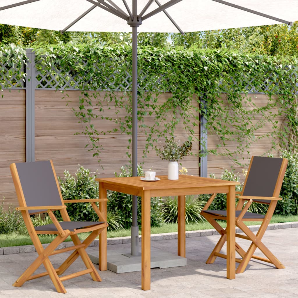 vidaXL Garden Chairs 2 pcs Anthracite Solid Wood Acacia and Fabric