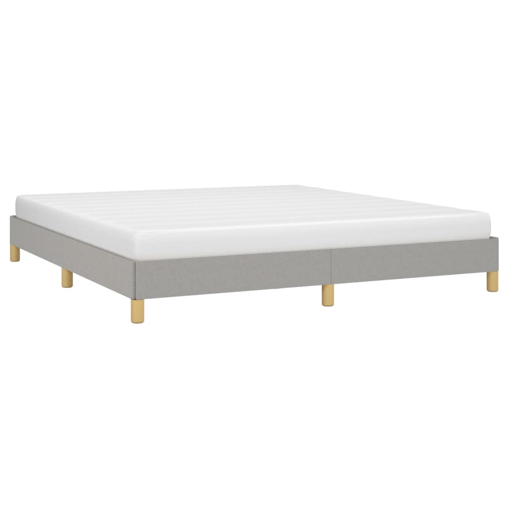 vidaXL Bed Frame without Mattress Light Grey 183x203 cm King Fabric