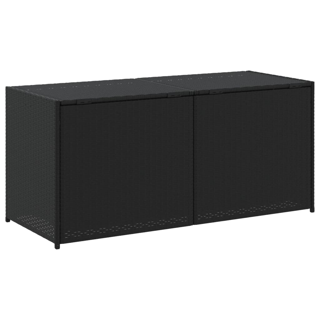 vidaXL Garden Storage Box Black 283L Poly Rattan