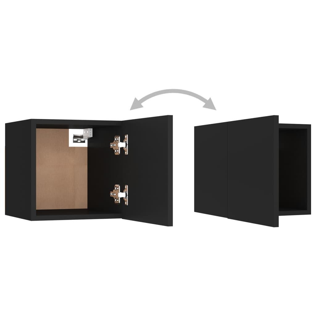 vidaXL Wall Mounted TV Cabinets 2 pcs Black 30.5x30x30 cm