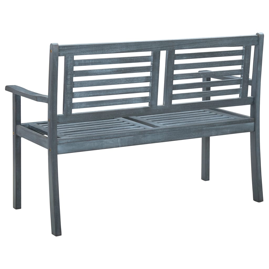 vidaXL 2-Seater Garden Bench 120 cm Grey Solid Eucalyptus Wood