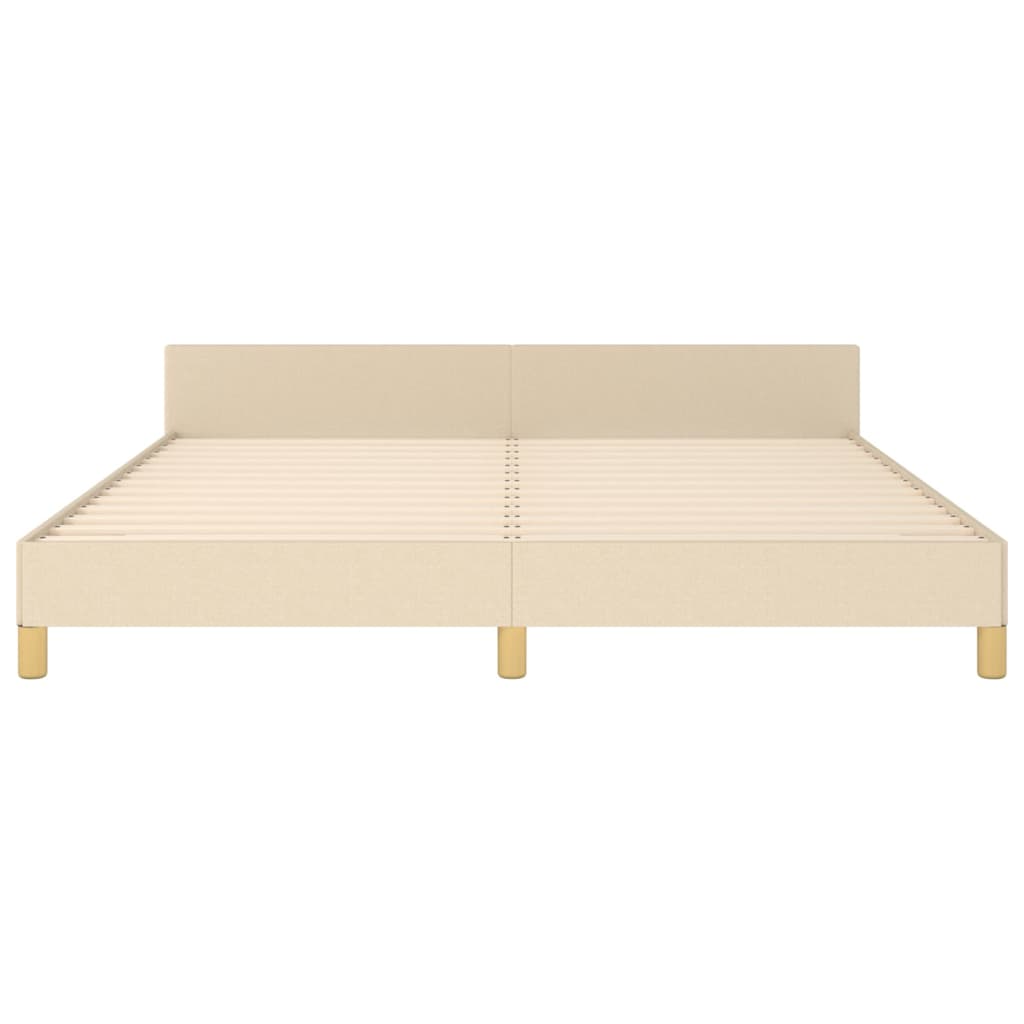 vidaXL Bed Frame without Mattress Cream 180x200 cm Super King Fabric