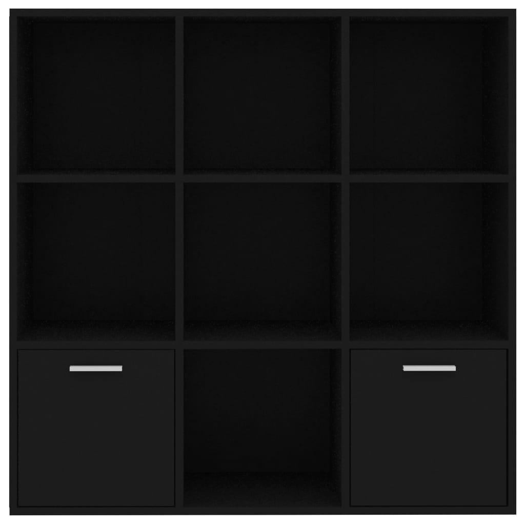 vidaXL Book Cabinet Black 98x30x98 cm Engineered Wood
