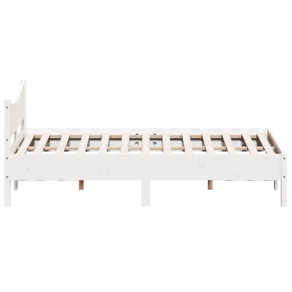 vidaXL Bed Frame White 120x190 cm Small Double Solid Wood Pine