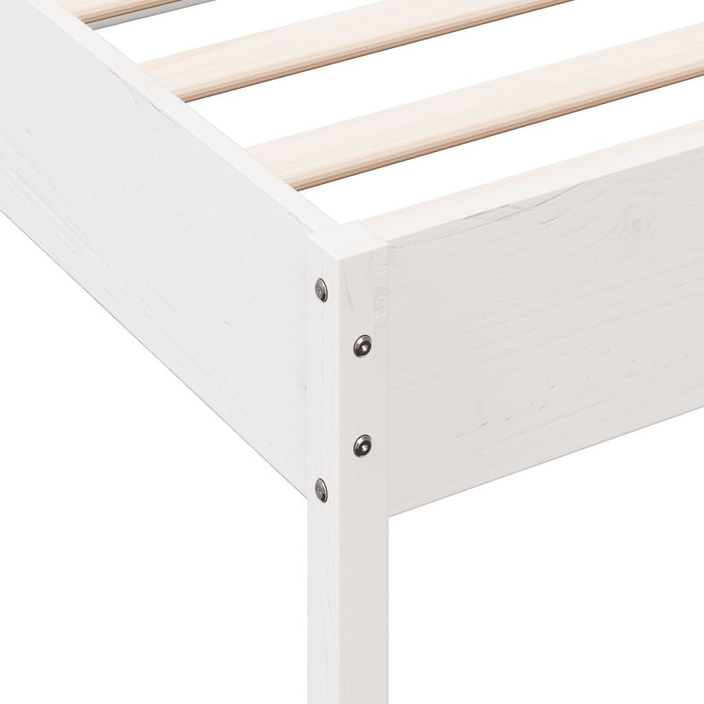 vidaXL Bed Frame White 90x200 cm Solid Wood Pine