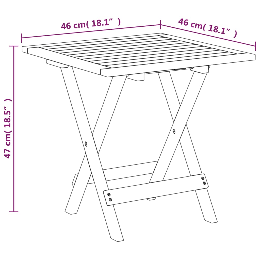 vidaXL Outdoor Deck Chair with Footrest and Table Solid Wood Acacia