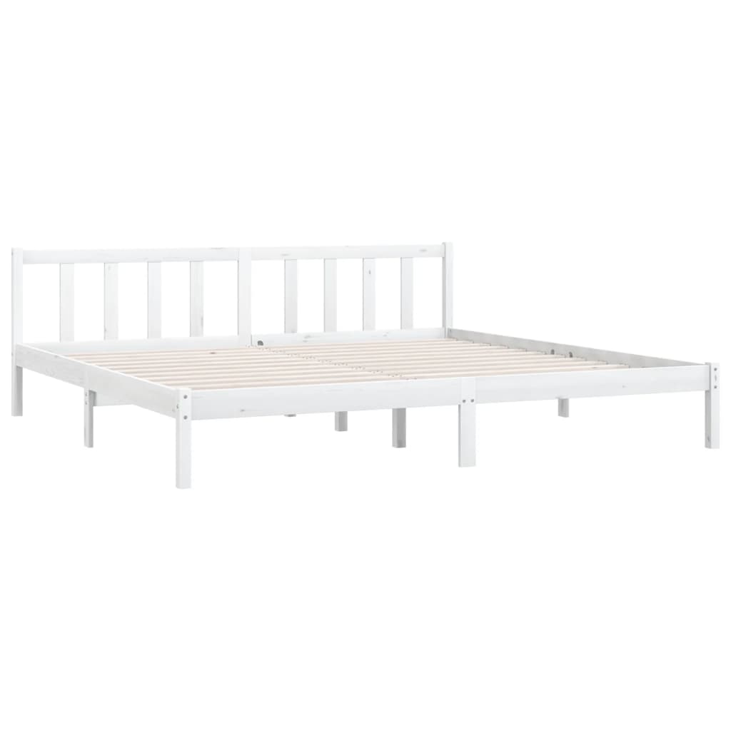 vidaXL Bed Frame without Mattress White Solid Wood Super King Size