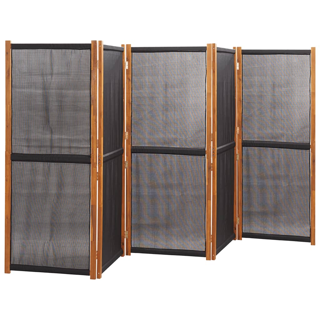 vidaXL 5-Panel Room Divider Black 350x180 cm