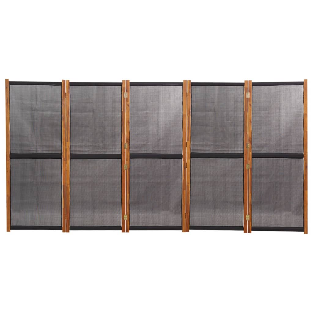 vidaXL 5-Panel Room Divider Black 350x180 cm