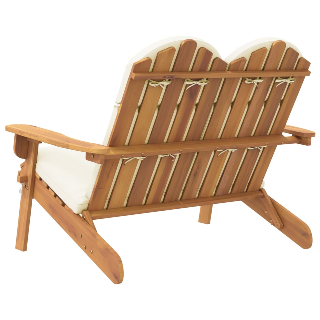 vidaXL Adirondack Garden Bench with Cushions 126 cm Solid Wood Acacia