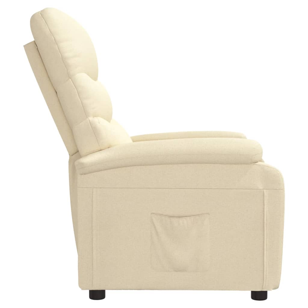 vidaXL Recliner Chair Cream Fabric