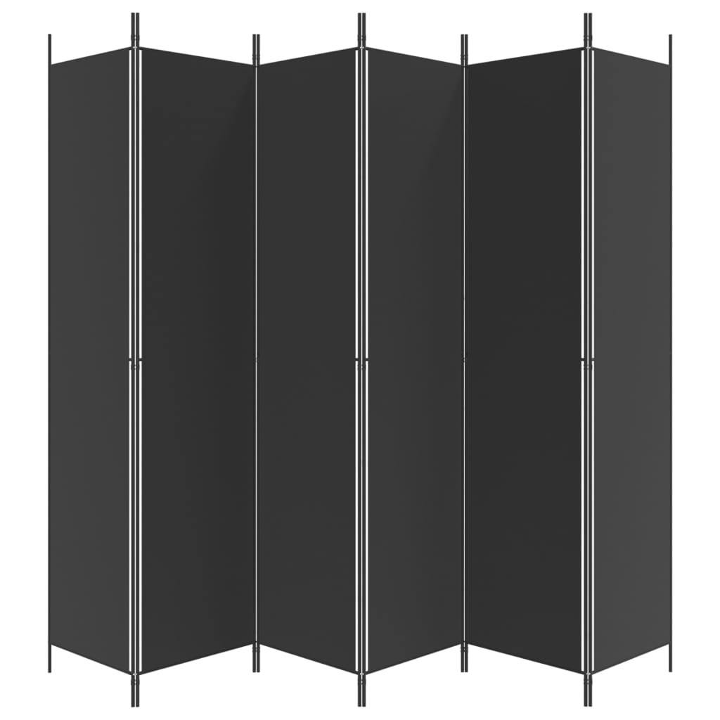 vidaXL 6-Panel Room Divider Black 300x220 cm Fabric