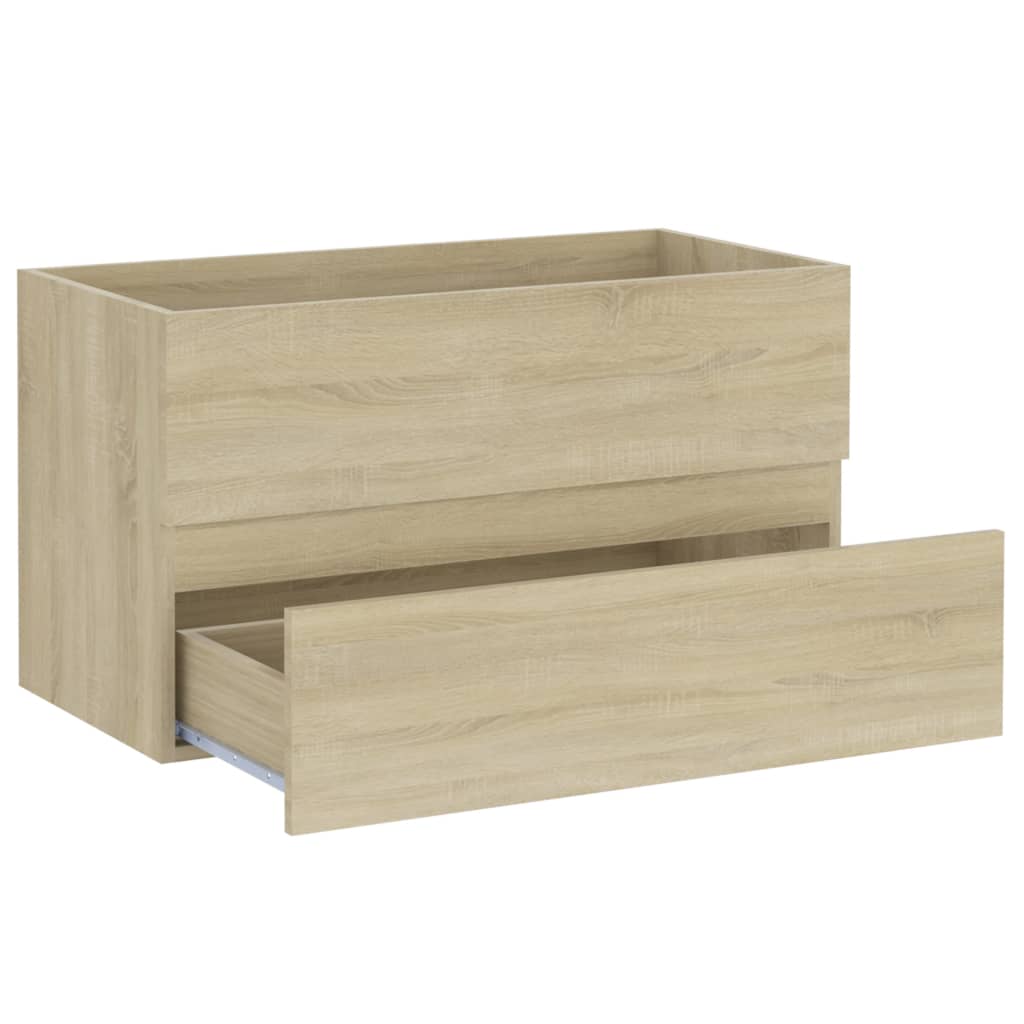 vidaXL 2 Piece Bathroom Furniture Set Sonoma Oak Engineered Wood