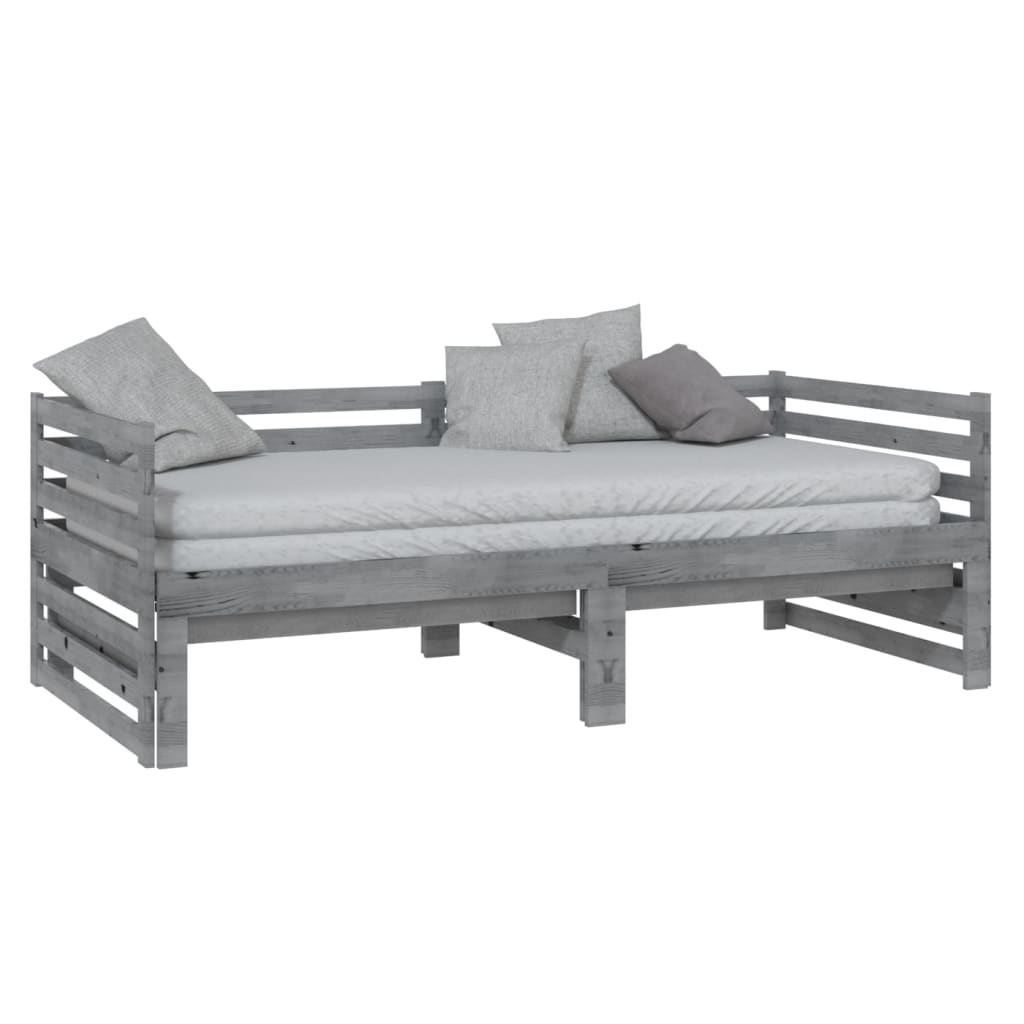 vidaXL Pull-out Day Bed without Mattress Grey 2x(90x200) cm