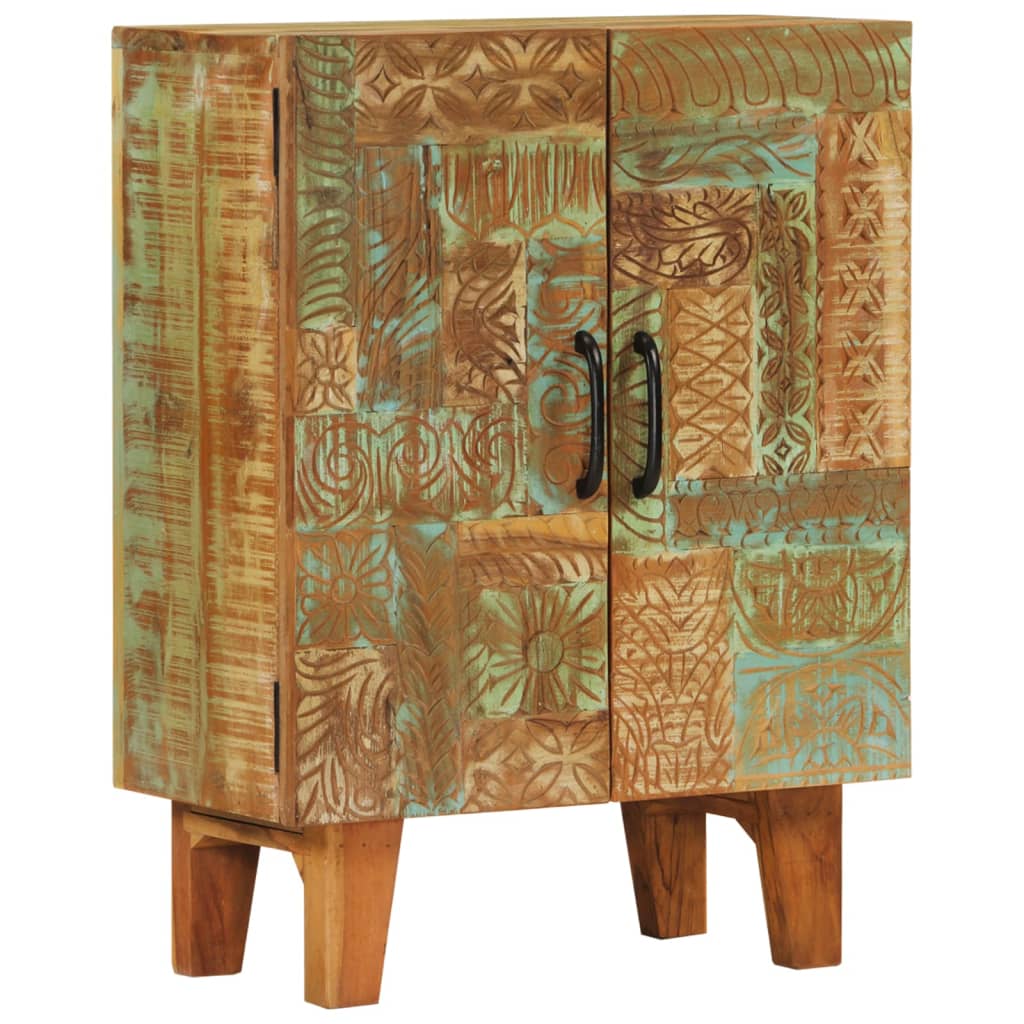 VidaXL Solid Reclaimed Wood Storage Cabinet, 3-Drawer, Handmade Rustic Retro Style