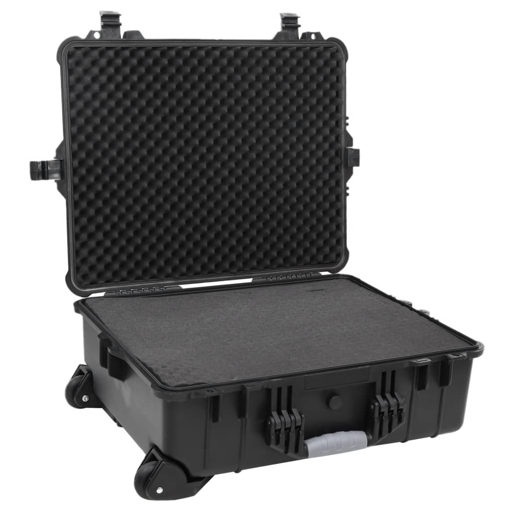 vidaXL Wheeled Flight Case Black 63x50x23 cm PP