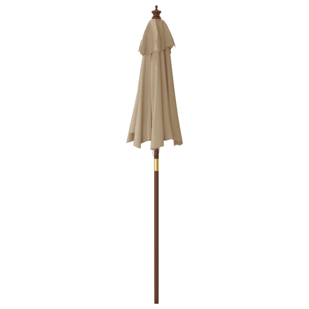 vidaXL Garden Parasol with Wooden Pole Taupe 196x231 cm