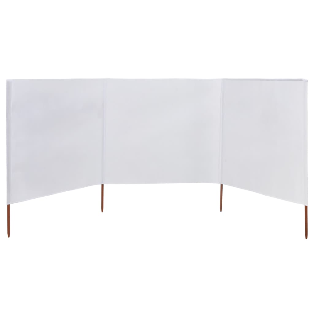 vidaXL 3-panel Wind Screen Fabric 400x160 cm Sand White