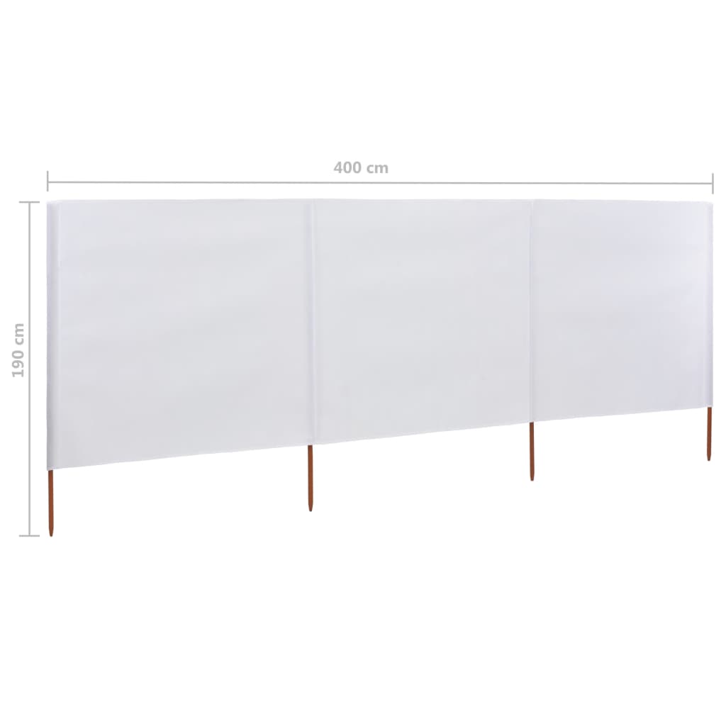 vidaXL 3-panel Wind Screen Fabric 400x160 cm Sand White