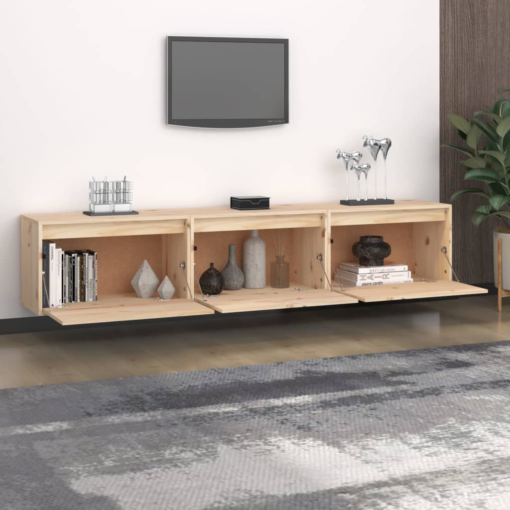 vidaXL TV Cabinets 3 pcs Solid Wood Pine