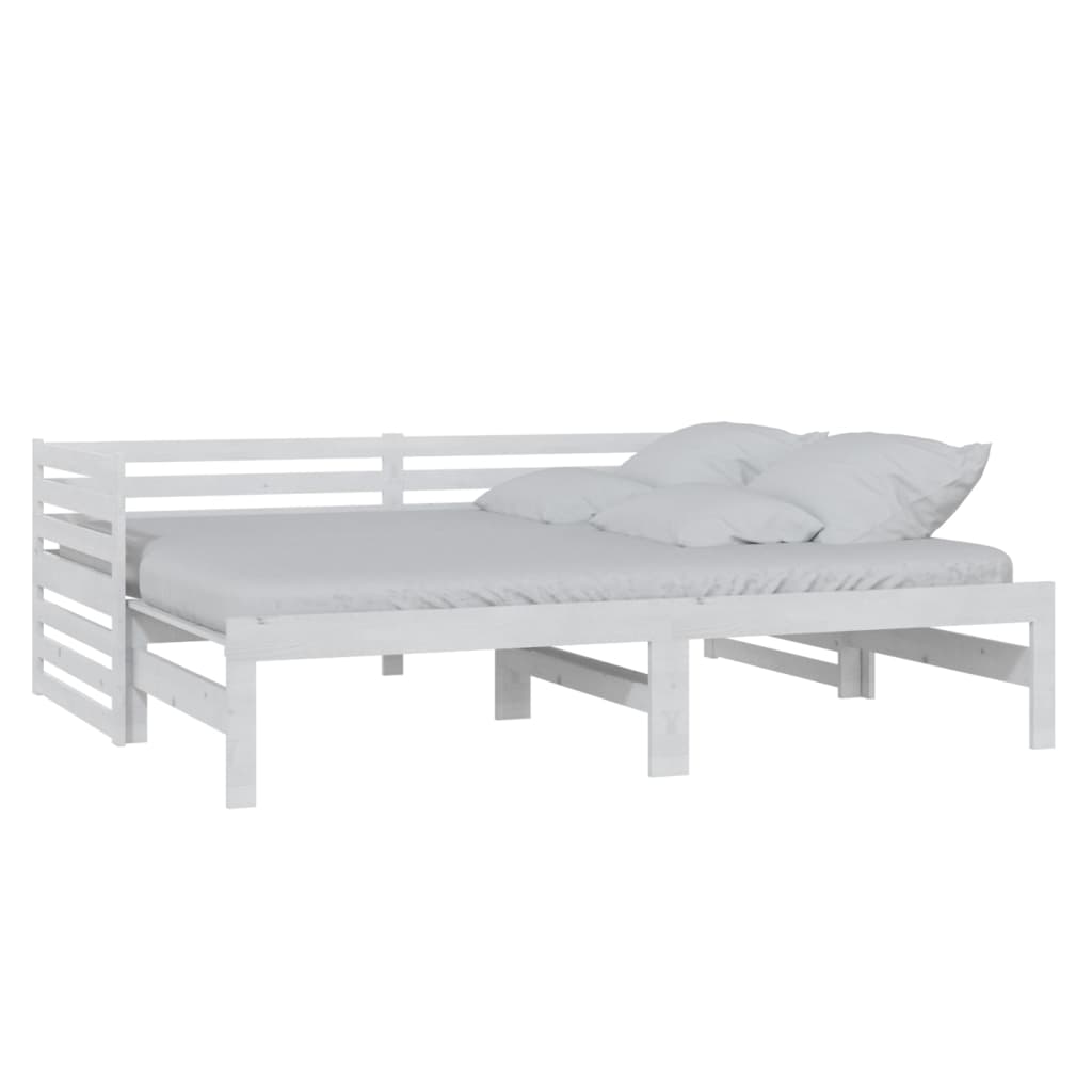 vidaXL Pull-out Day Bed without Mattress White 2x(90x200) cm