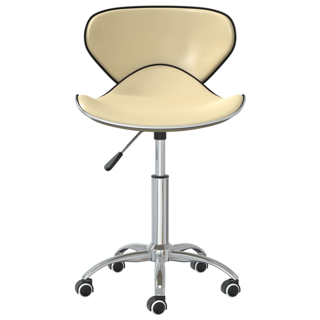 vidaXL Swivel Dining Chairs 2 pcs Cream Faux Leather