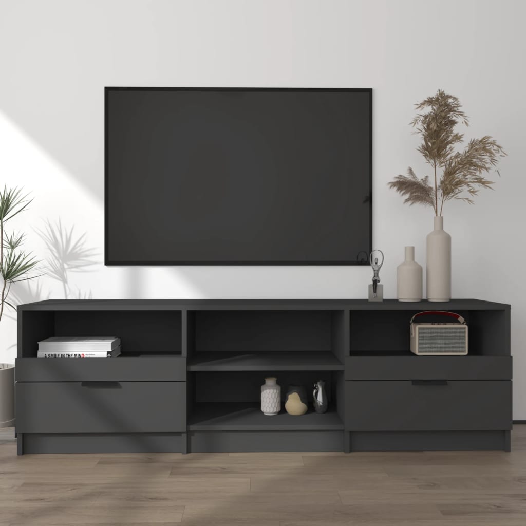 vidaXL TV Cabinet Black 150x33.5x45 cm Engineered Wood