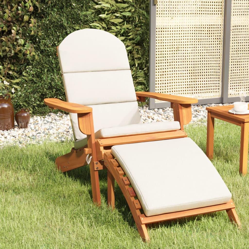 vidaXL Adirondack Garden Chair with Footrest Solid Wood Acacia