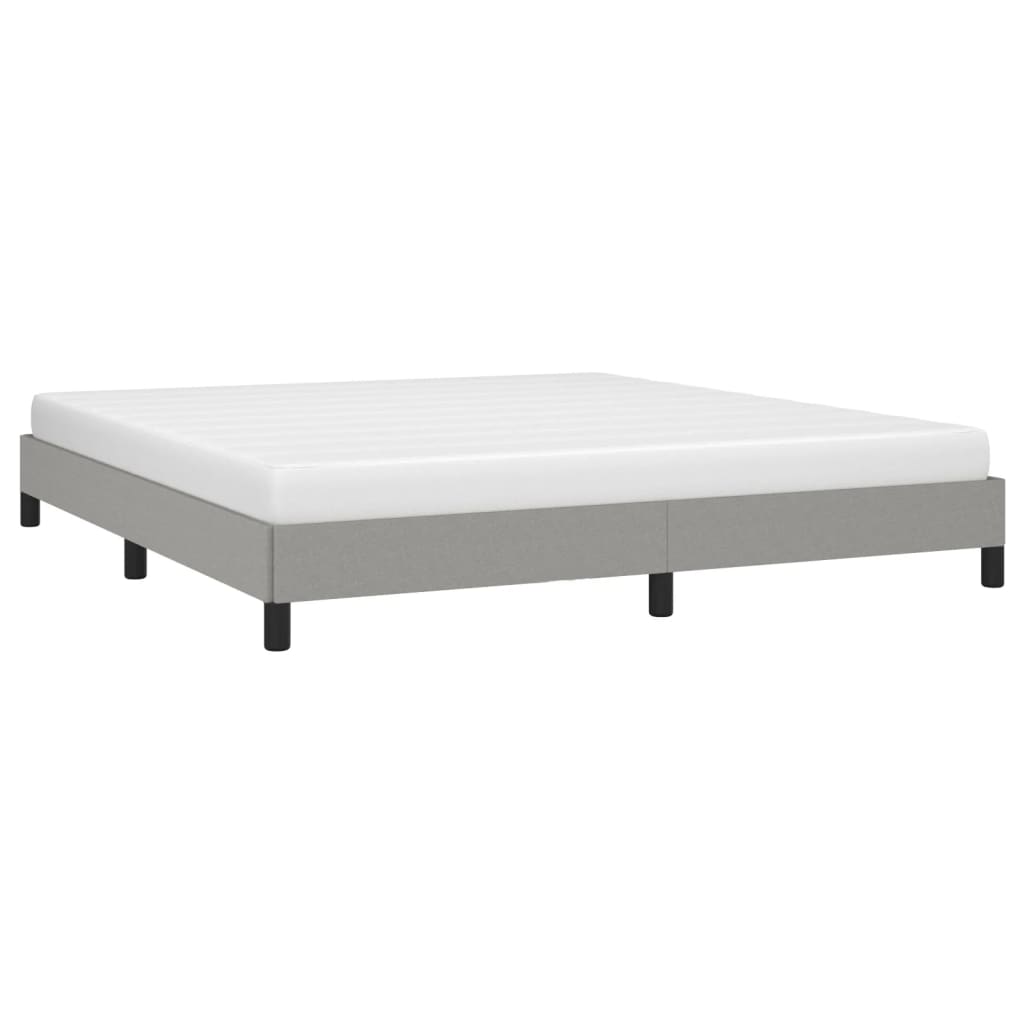 vidaXL Bed Frame without Mattress Light Grey 183x203 cm King Fabric