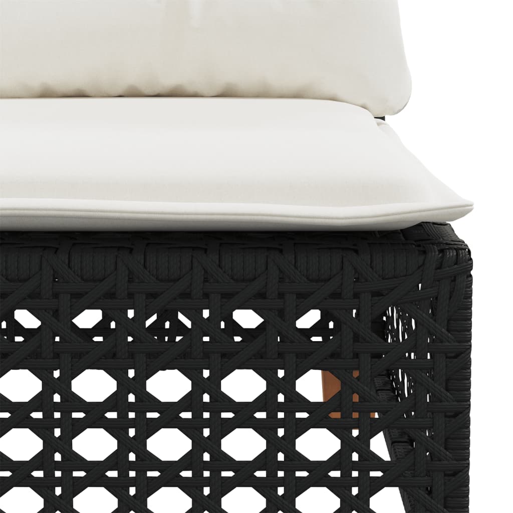 vidaXL 11 Piece Garden Sofa Set with Cushions Black Poly Rattan