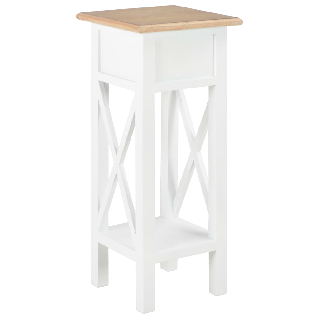 vidaXL Side Table White 27x27x65.5 cm Wood