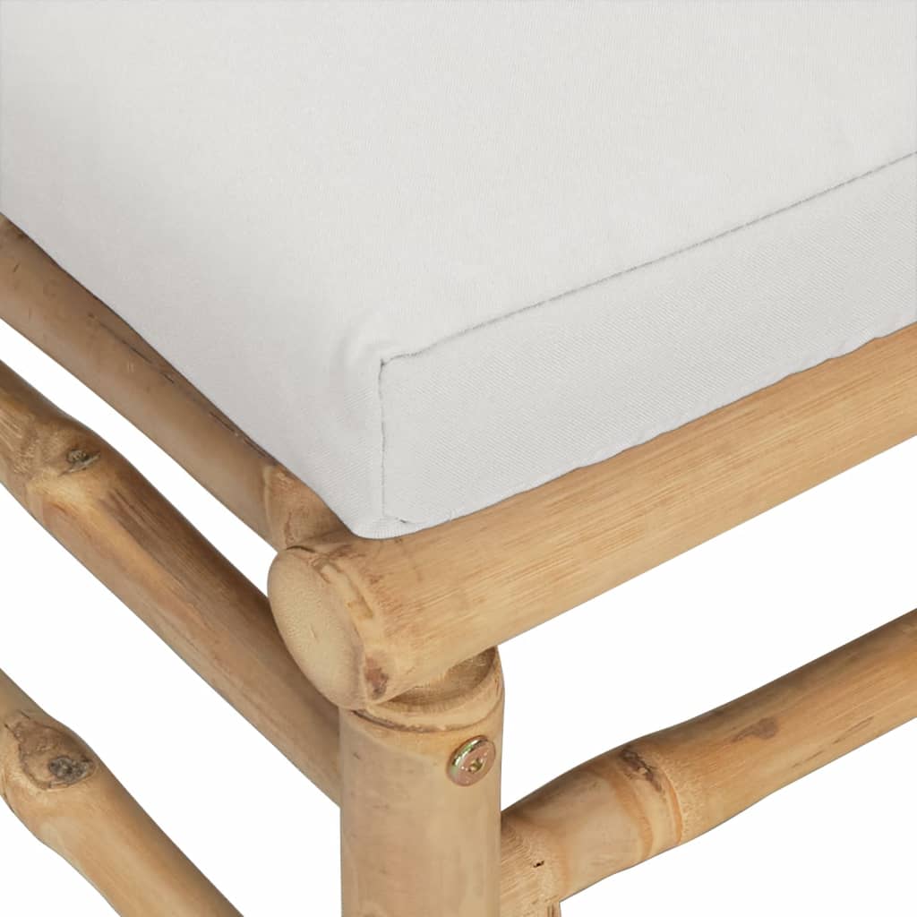 vidaXL 5 Piece Garden Lounge Set with Light Grey Cushions Bamboo