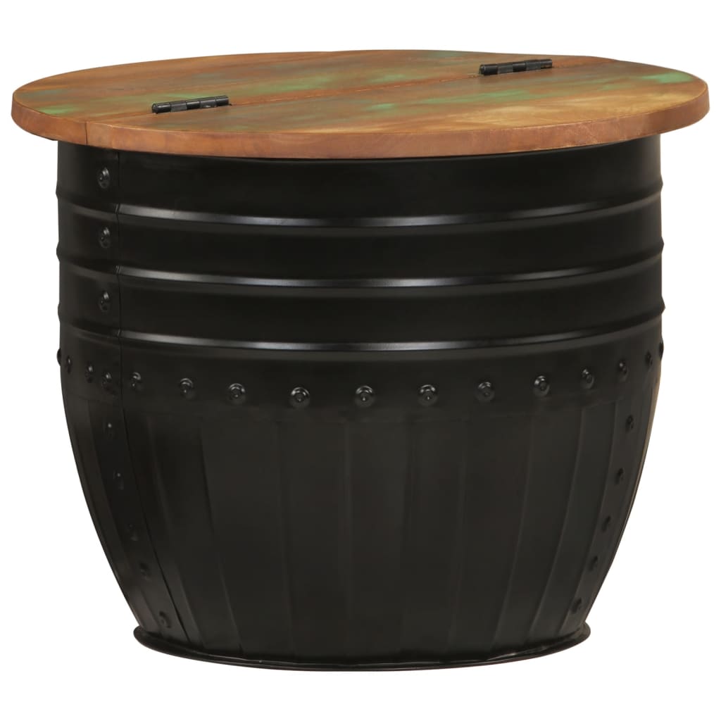 vidaXL Coffee Table Black 50x39.5 cm Solid Wood Reclaimed