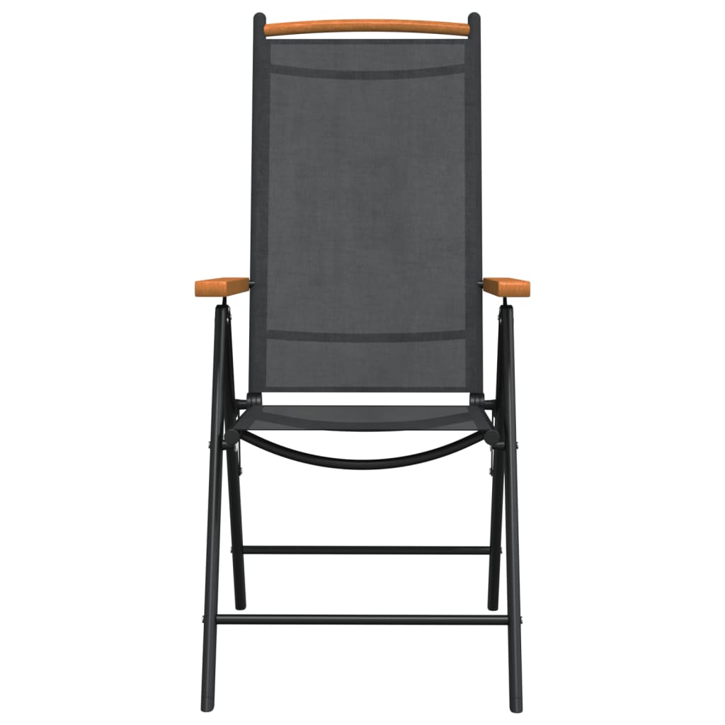 vidaXL 7 Piece Garden Dining Set Black and Brown Aluminium