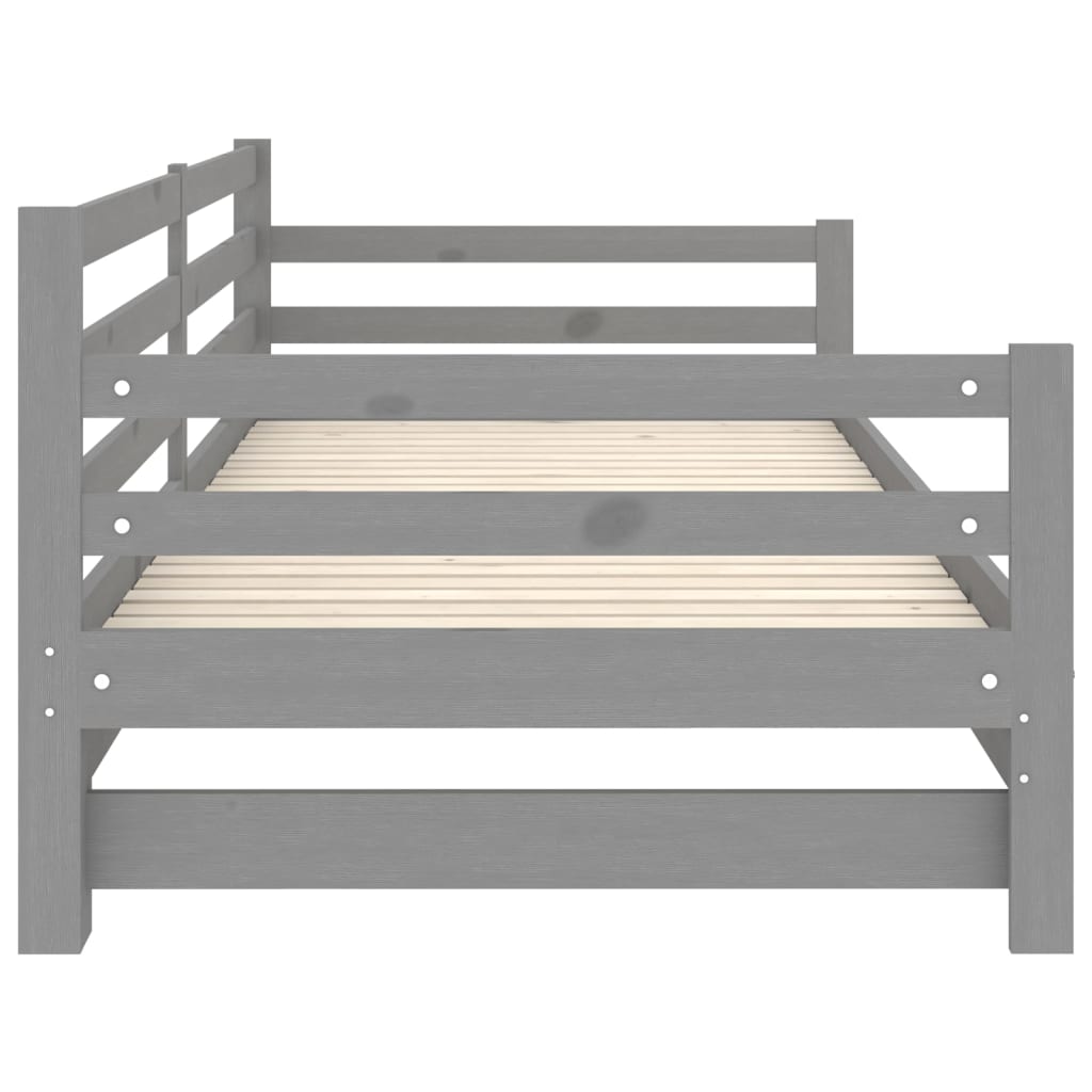 vidaXL Pull-out Day Bed without Mattress Grey 2x(90x200)cm