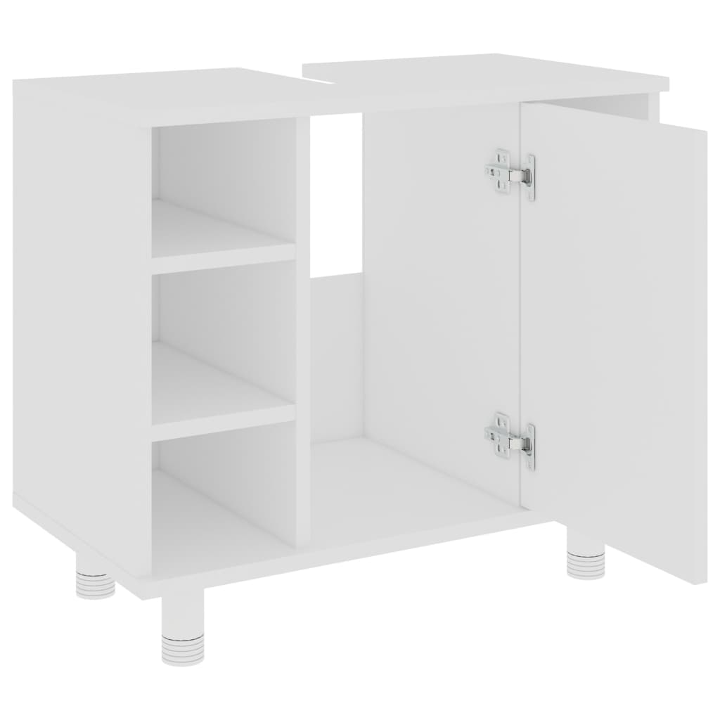 vidaXL 3 Piece Bathroom Furniture Set White Engineered Wood