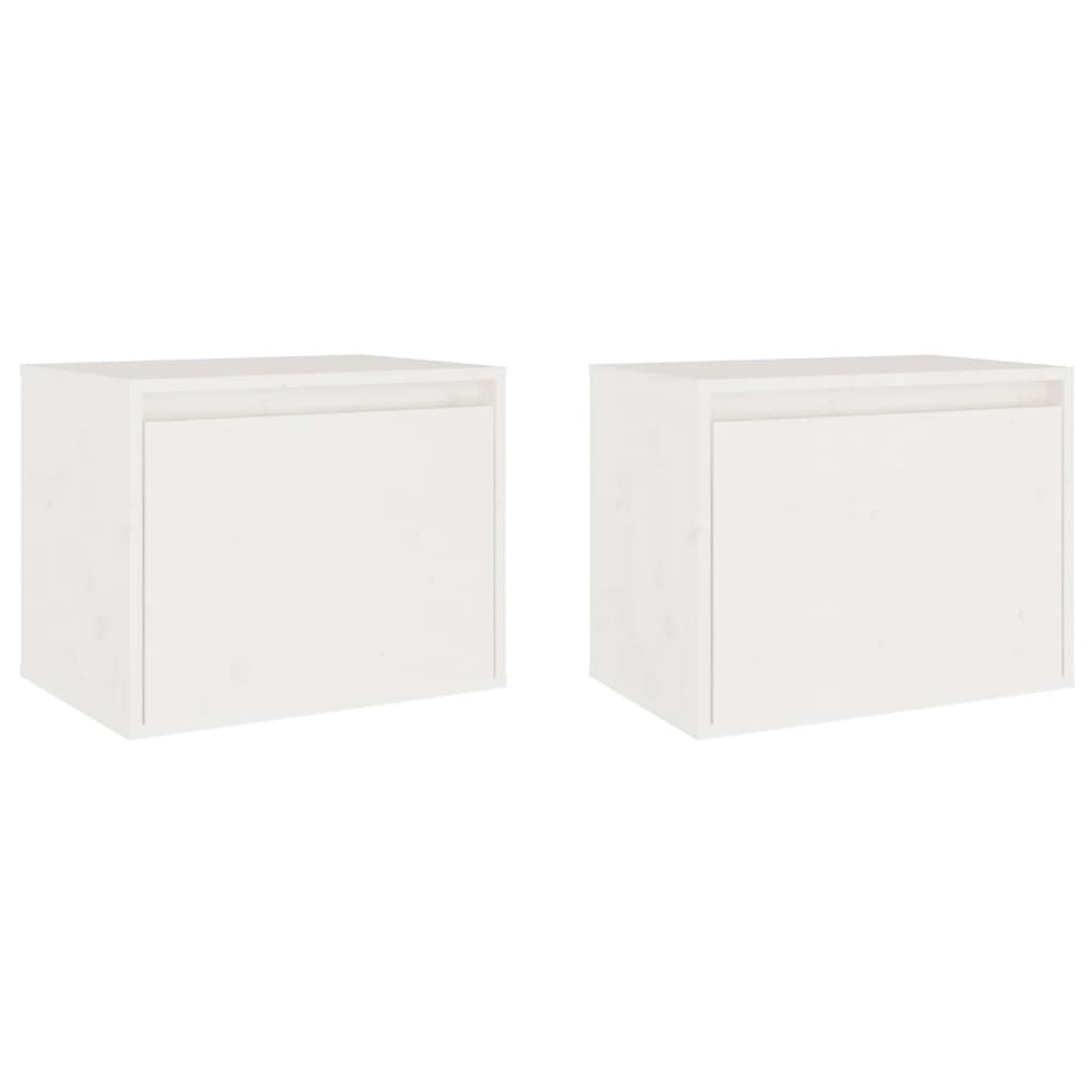 vidaXL Wall Cabinets 2 pcs White 45x30x35 cm Solid Pinewood