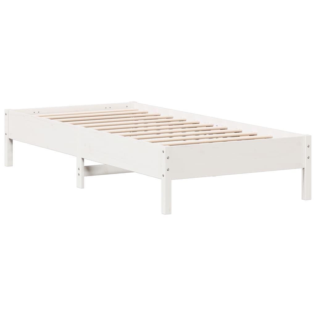 vidaXL Bed Frame White 90x200 cm Solid Wood Pine