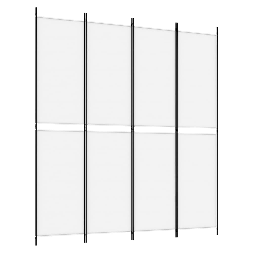 vidaXL 4-Panel Room Divider White 200x220 cm Fabric