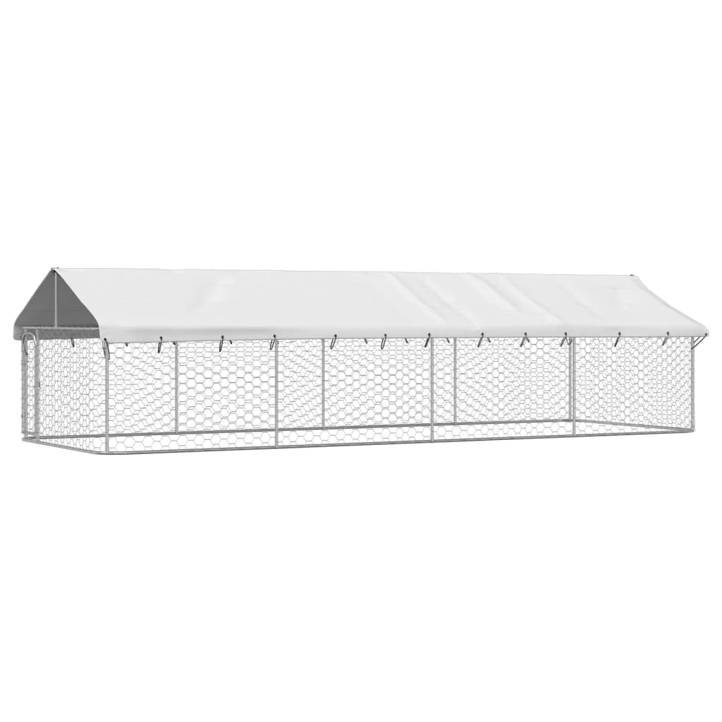 vidaXL Outdoor Dog Kennel with Roof 600x200x150 cm