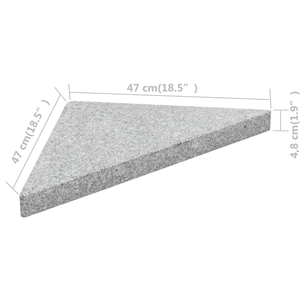 vidaXL Umbrella Weight Plates 4 pcs Grey Granite Triangular 60 kg