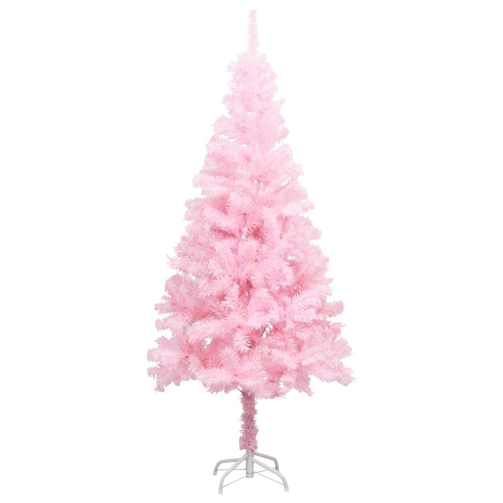 vidaXL Artificial Pre-lit Christmas Tree with Stand Pink 150 cm PVC