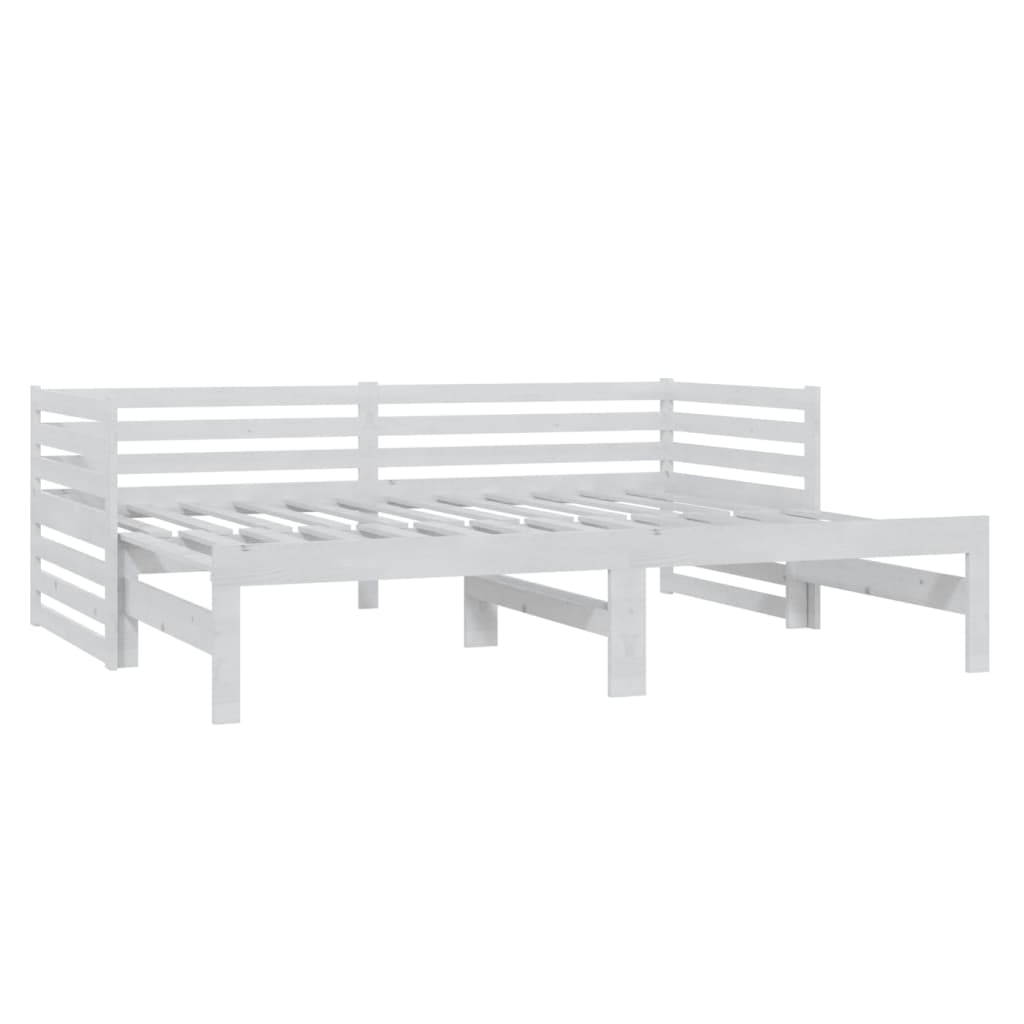 vidaXL Pull-out Day Bed without Mattress White 2x(90x200) cm