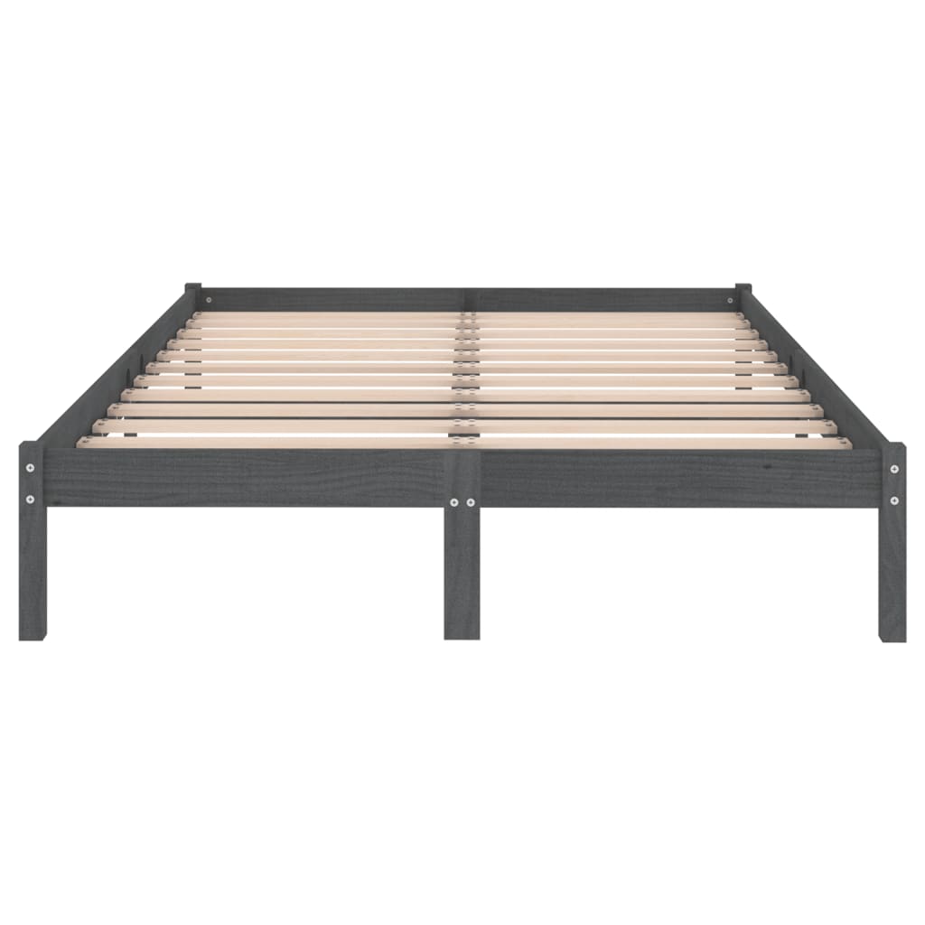 vidaXL Bed Frame without Mattress Grey Solid Wood 120x200 cm