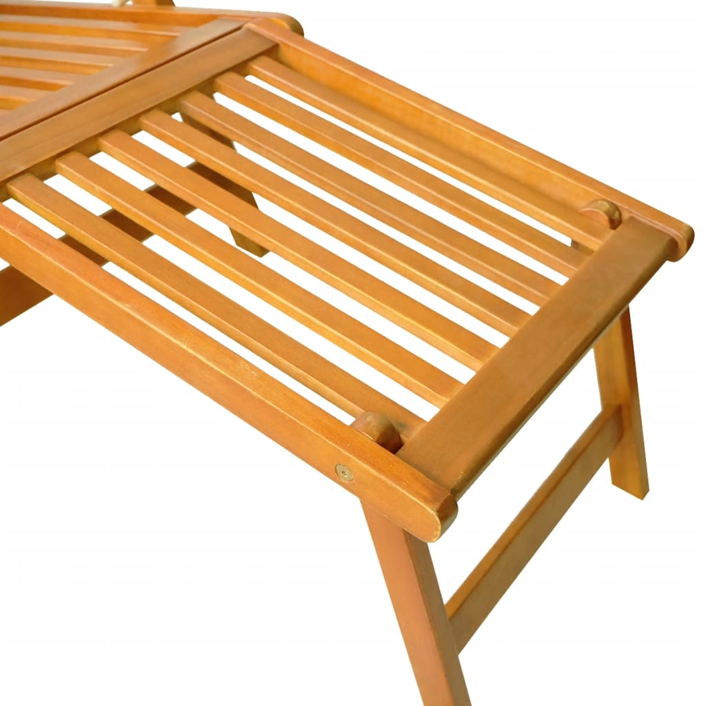 vidaXL Outdoor Deck Chair with Footrest and Table Solid Wood Acacia