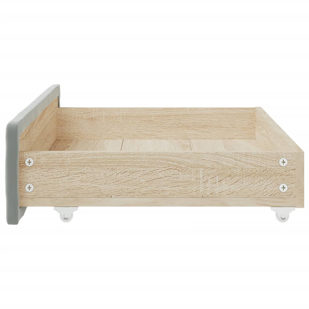 vidaXL Bed Drawers 2 pcs Light Grey Engineered Wood and Velvet