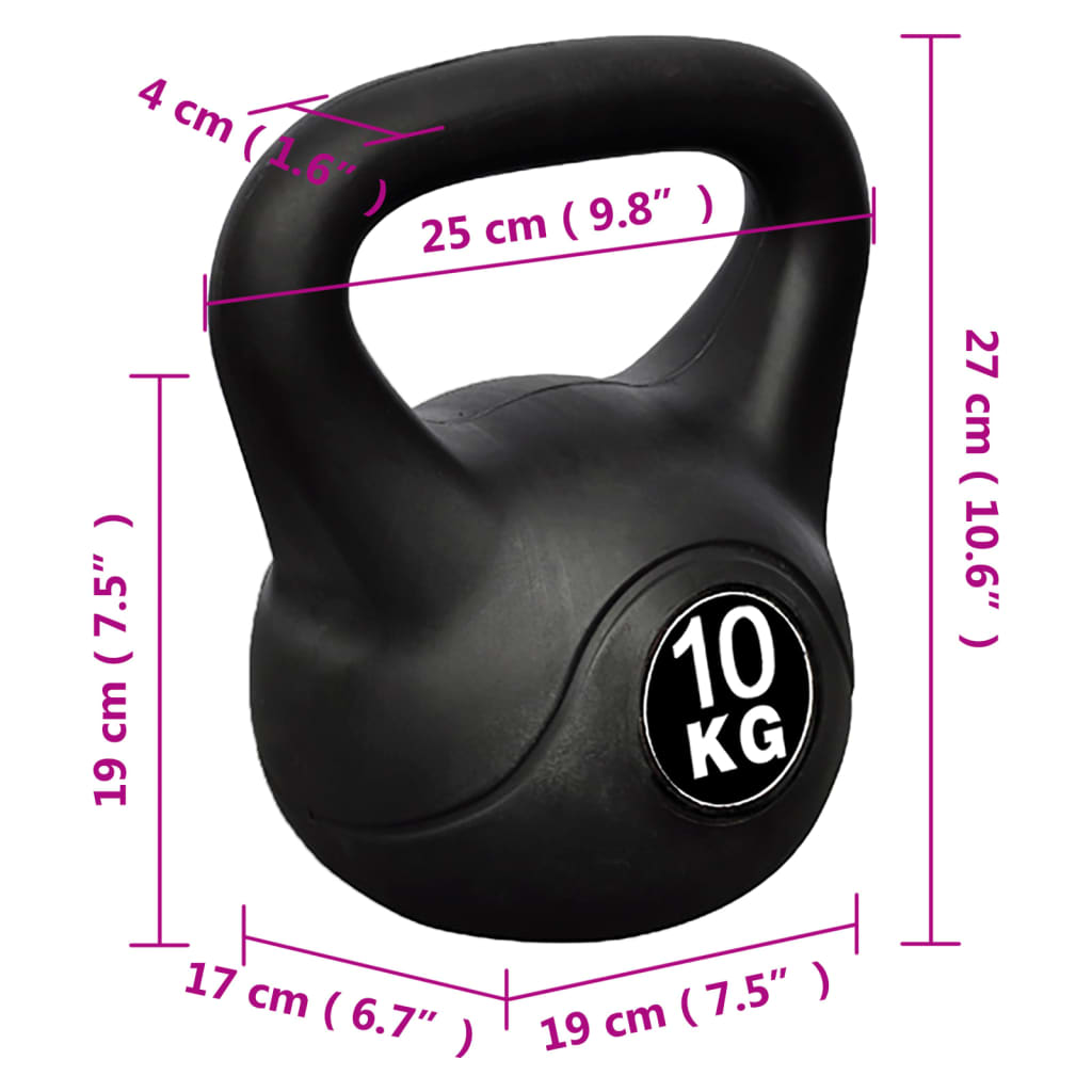 Kettlebell 10 kg Concrete with Plastic Coated