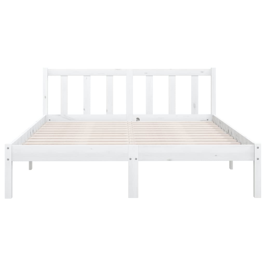 vidaXL Bed Frame without Mattress White Solid Wood 120x200 cm