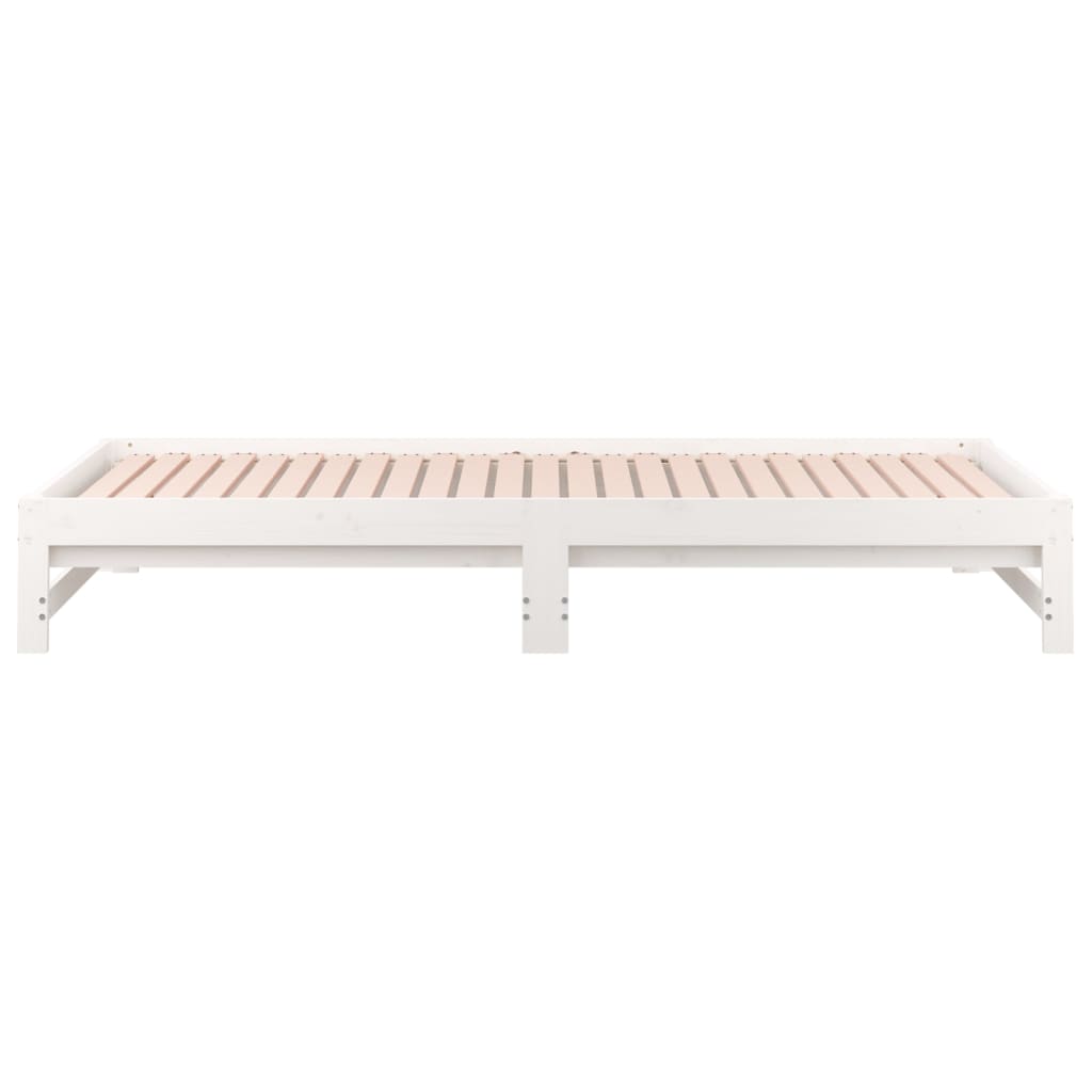 vidaXL Pull-out Day Bed without Mattress White 2x(80x200) cm