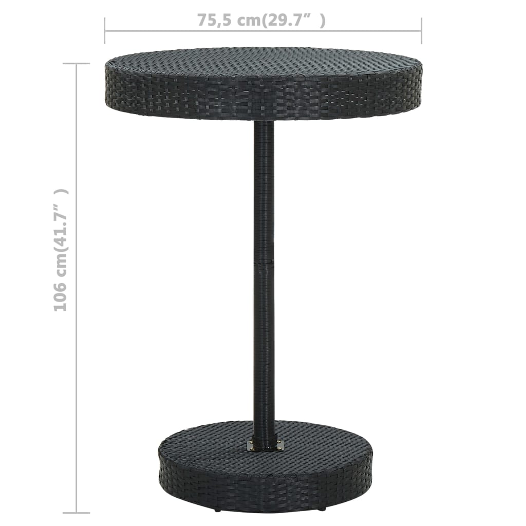 vidaXL 5 Piece Garden Bar Set with Cushions Poly Rattan Black